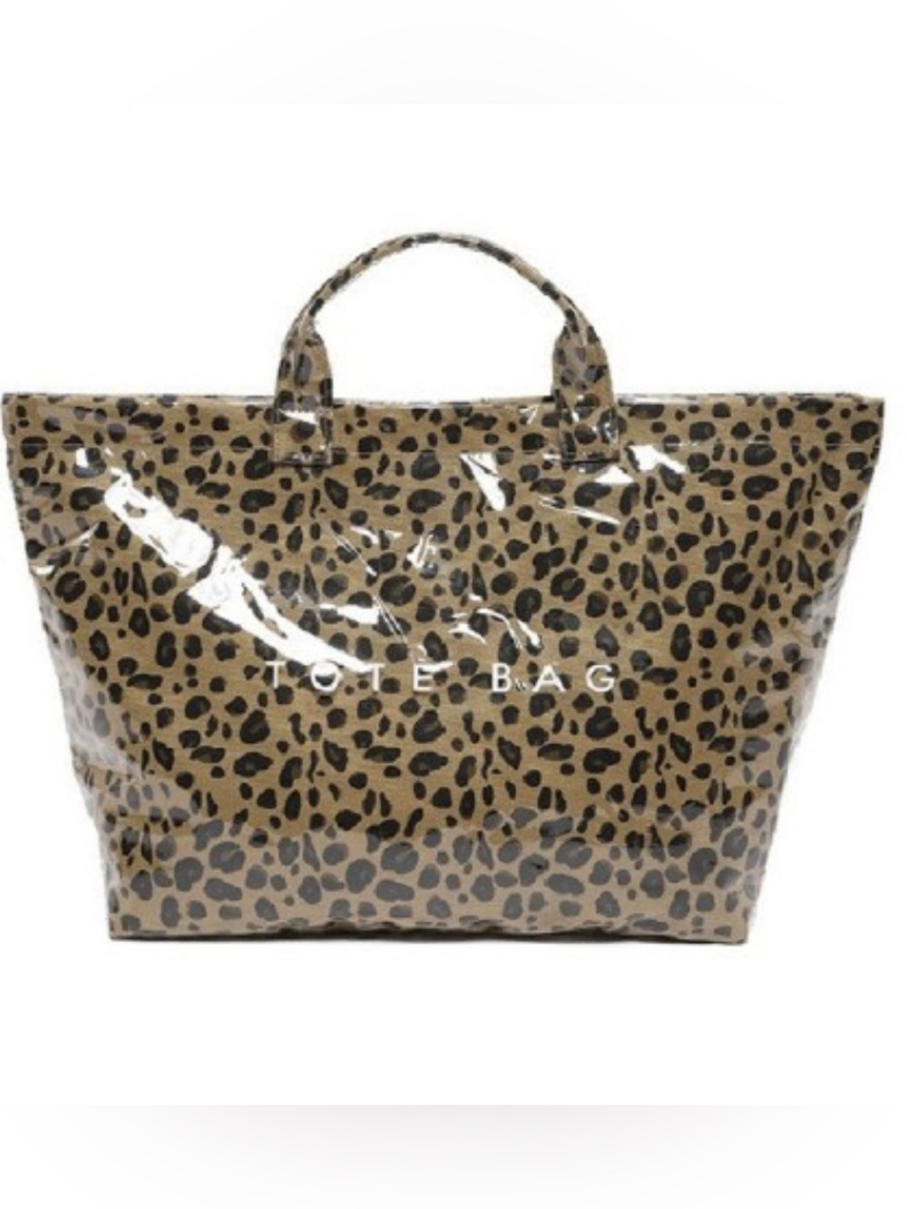 Zenana Outfitters Leopard Print Tote Bag - Beige and Black - Picture 2 of 2